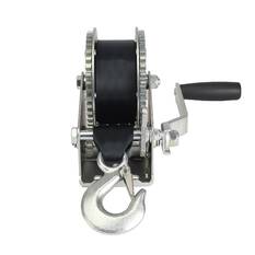 Sunrise Hand Winch 2000lbs (907kg) Dual Gear 8m Strap, , scaau_hi-res