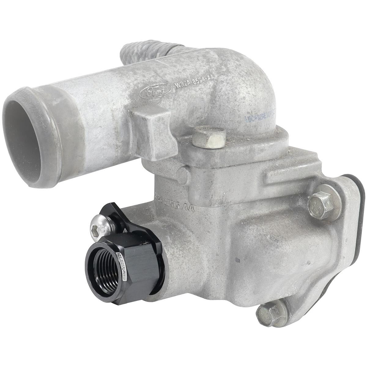 FORD BARRA THERMOSTAT -8ORB PRESS IN ADAPTER FITTING HEATETURBO AEROFLOW - AF 64-4042BLK, , scaau_hi-res