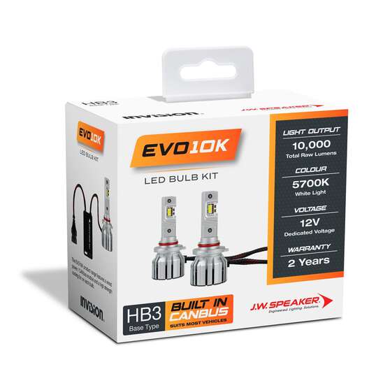 LED HB3 HEADLIGHT KIT 12V 50W 5700K 5000LM EACH GLOBE EVO10K, , scaau_hi-res