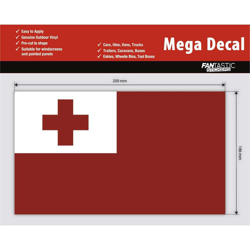 Tonga Sticker Fantastic Stickers Tonga Mega Flag Decal - B-MF-TO | Supercheap Auto
