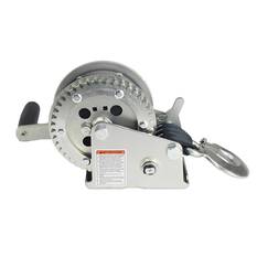Sunrise Hand Winch 2000lbs (907kg) Dual Gear 8m Strap, , scaau_hi-res