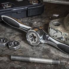 TAP & DIE SET MEDIUM RATCHETING MET/SAE 75PC, , scaau_hi-res