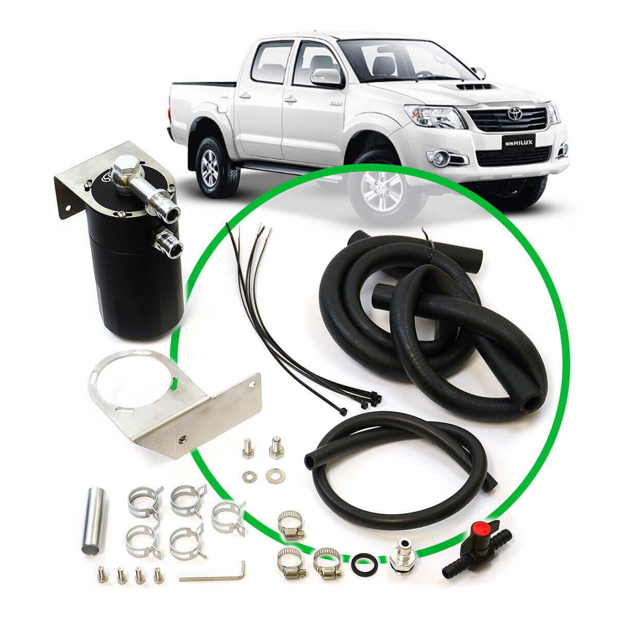OIL CATCH TANK FULL KIT SUIT HILUX KUN 3.0L 2005 - 2014, , scaau_hi-res