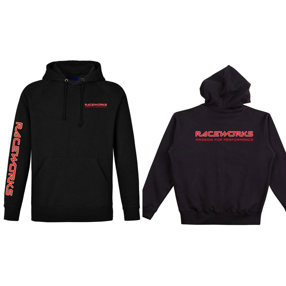 RACEWORKS 2XL BLACK HOODIE, , scaau_hi-res