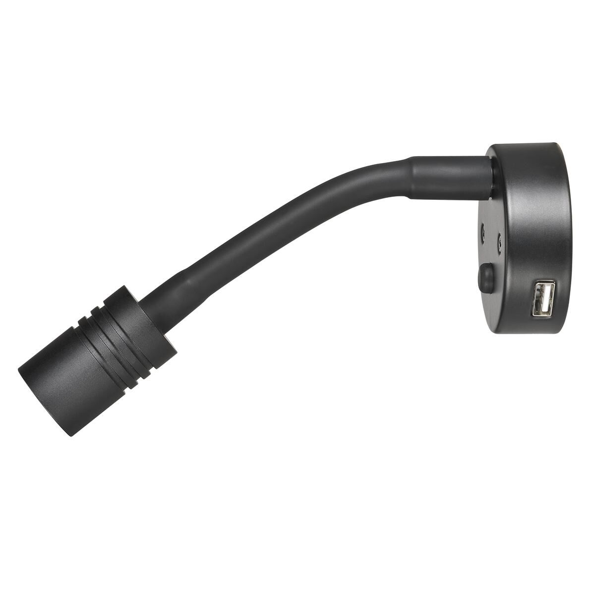 NARVA 12V BLACK INTERIOR LAMP WITH TOUCH SWITCH & 2A USB SOCKET, , scaau_hi-res