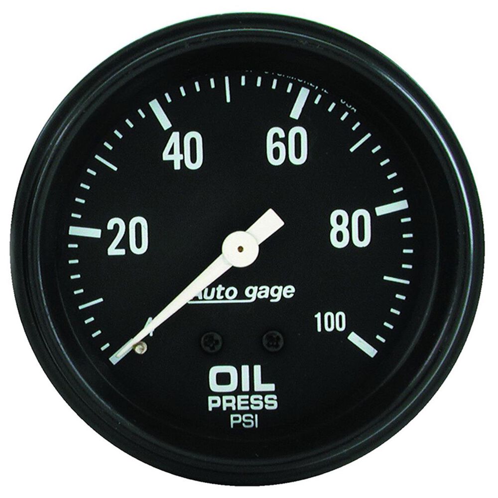 Autometer Auto gage Oil Pressure Gauge Mechanical 0 100 PSI, 2 5/8