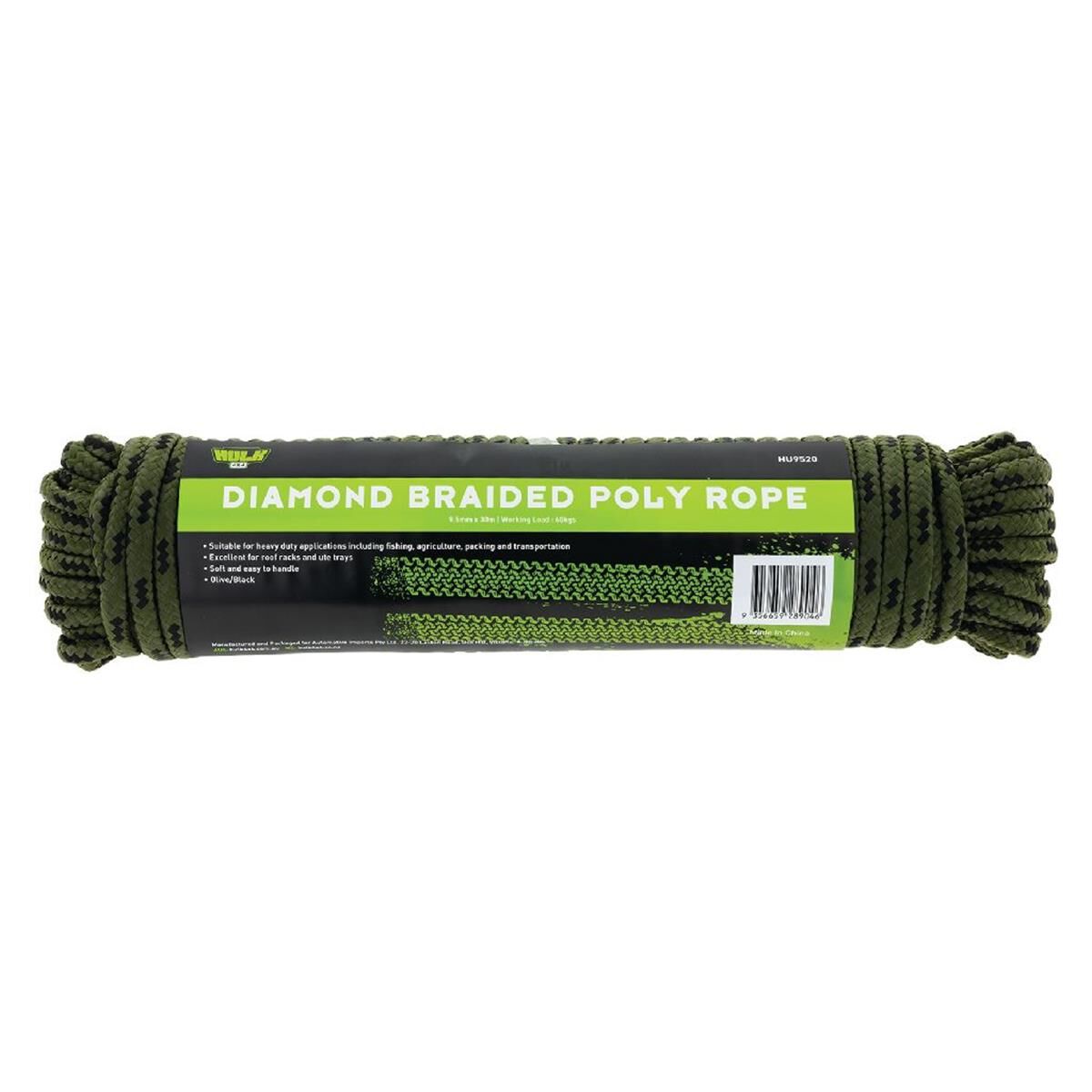 ROPE 30M OLIVE/BLK EXTRA STRONG WORKING LOAD 66KG, , scaau_hi-res