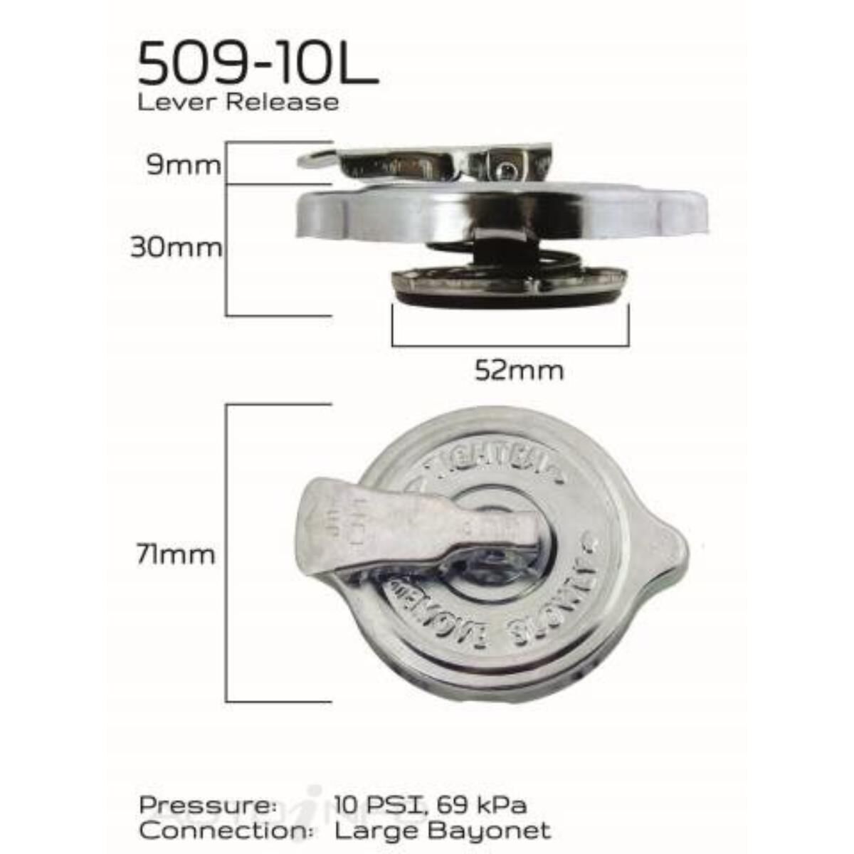 CPC Lever Release Radiator Cap 509 10L