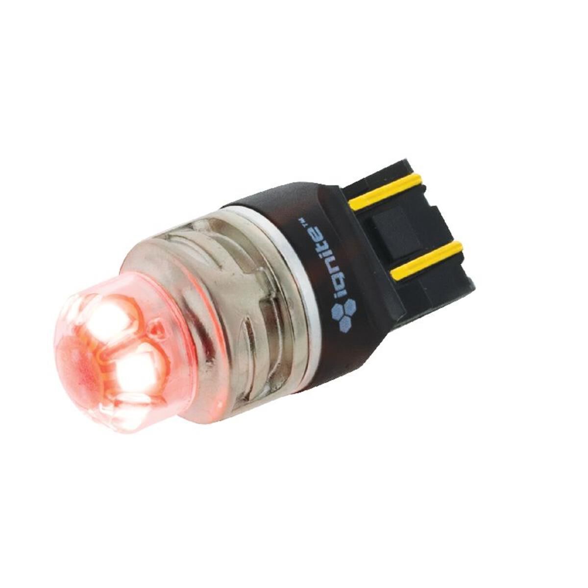 PKT 2 LED SIGNALLING GLOBE12/24v T20/7443 WEDGE BASE RED900 LUMENS, , scaau_hi-res