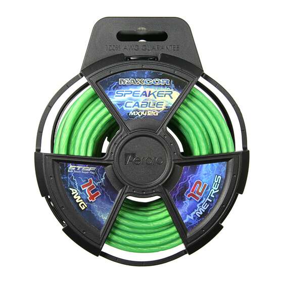 MAXCOR 14AWG 12M SPEAKER CABLE  GREEN, , scaau_hi-res