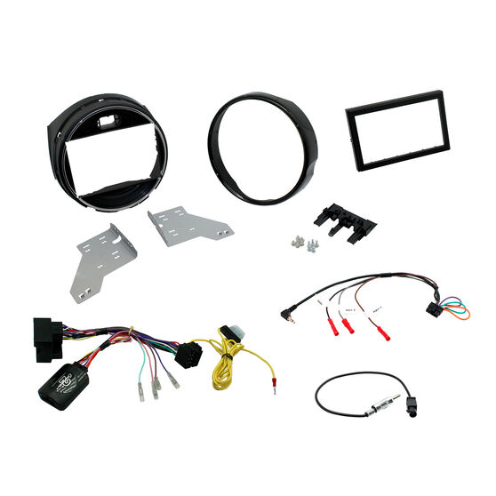DOUBLE DIN INSTALL KIT TO SUIT MINI COOPER F55, F56 (GLOSS BLACK), , scaau_hi-res