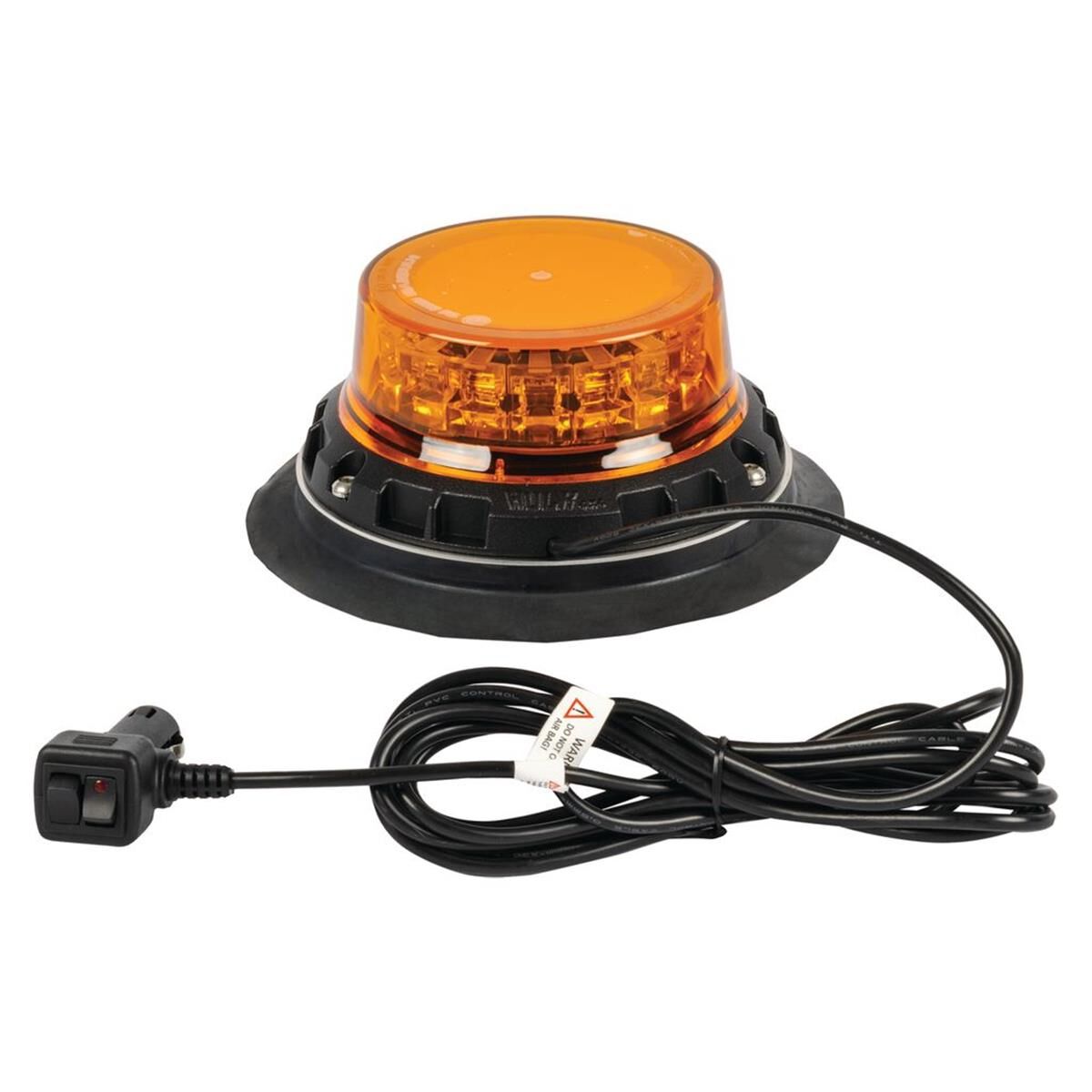 LED AMBER BEACON 12/24V VACUUM MAGNETIC MNT 9x STROBE 3x ROT PATTs LOW PROFLE, , scaau_hi-res