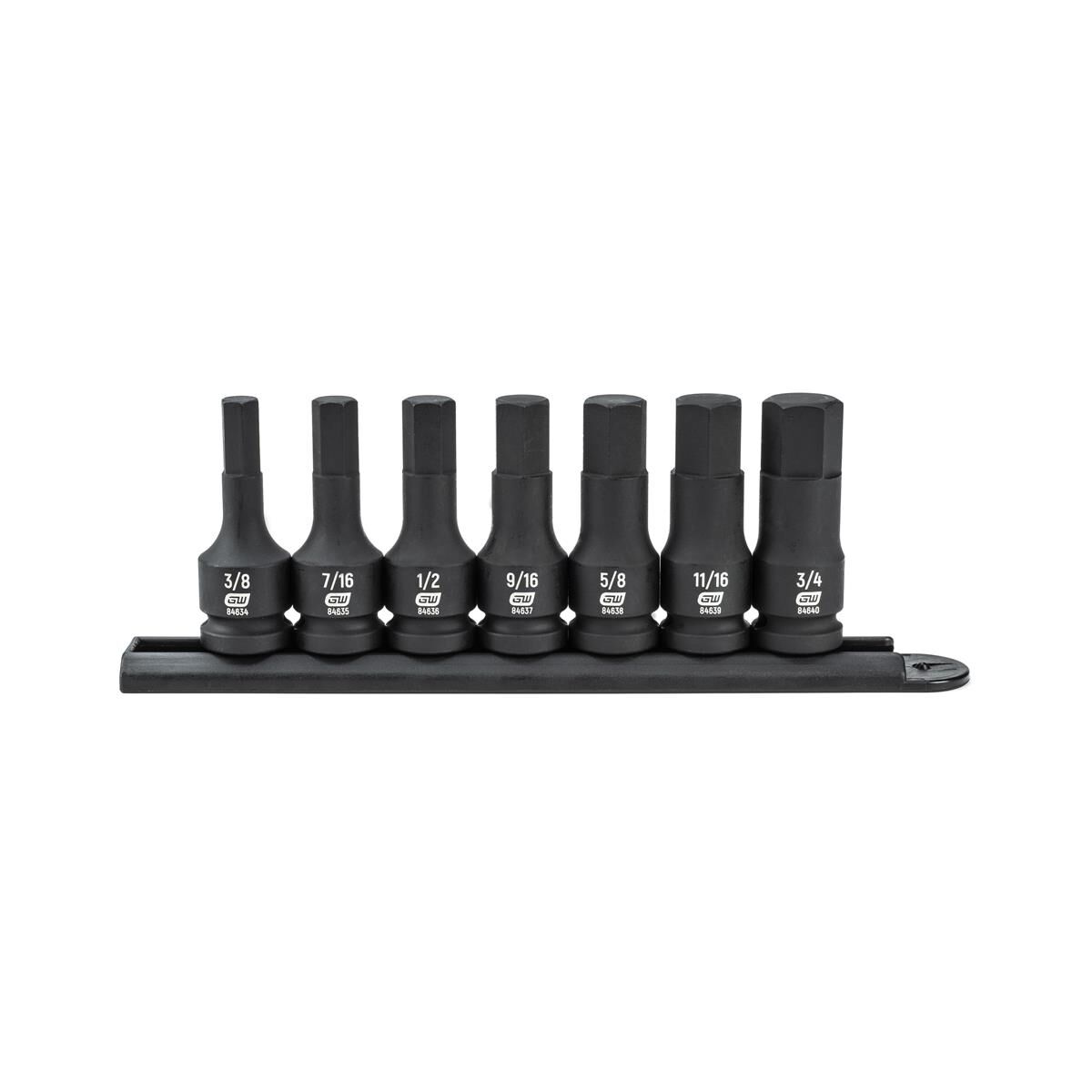 7 PC. 1/2&rdquo; DRIVE HEX BIT IMPACT SAE SOCKET SET, , scaau_hi-res