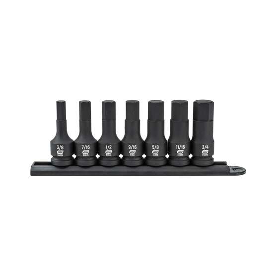 7 PC. 1/2” DRIVE HEX BIT IMPACT SAE SOCKET SET, , scaau_hi-res