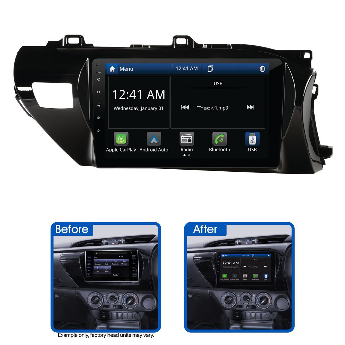 10" MULTIMEDIA RECEIVER TO SUIT TOYOTA HILUX (2020-ON) - NON-AMPLIFIED, , scaau_hi-res