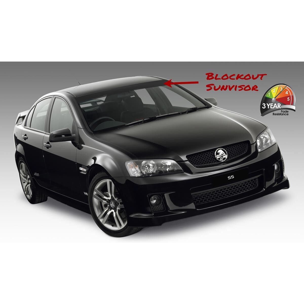 CHARCOAL ITAG BLOCKOUT SUN VISOR, 1400MM X 150MM, , scaau_hi-res