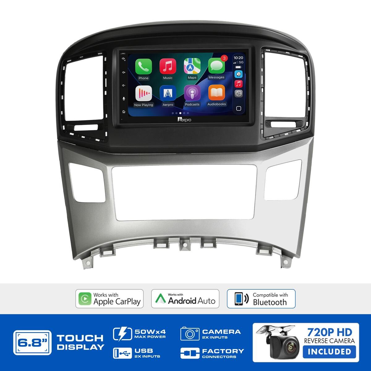 AERPRO 6.8" MULTIMEDIA RECEIVER HEAD UNIT KIT TO SUIT HYUNDAI ILOAD & IMAX &ndash; AX8247K, , scaau_hi-res