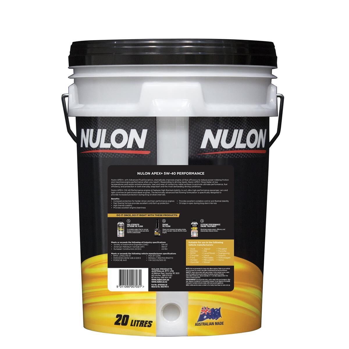 20L NULON APEX+ 5W-40 PERFORMANCE, , scaau_hi-res