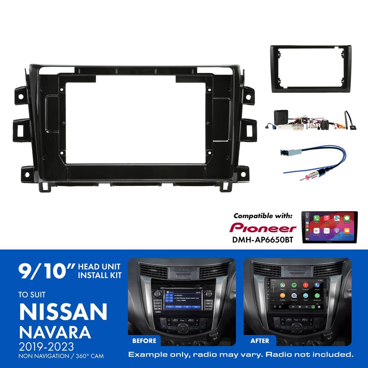 9"/10" HEAD UNIT INSTALL KIT TO SUIT NISSAN NAVARA 2019-2023, , scaau_hi-res
