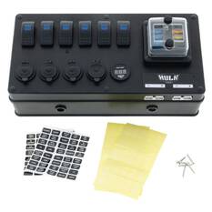 6 WAY DC CONTROL BOX 12/24v ABS PLASTIC VOLT, USB, PLUGS, , scaau_hi-res