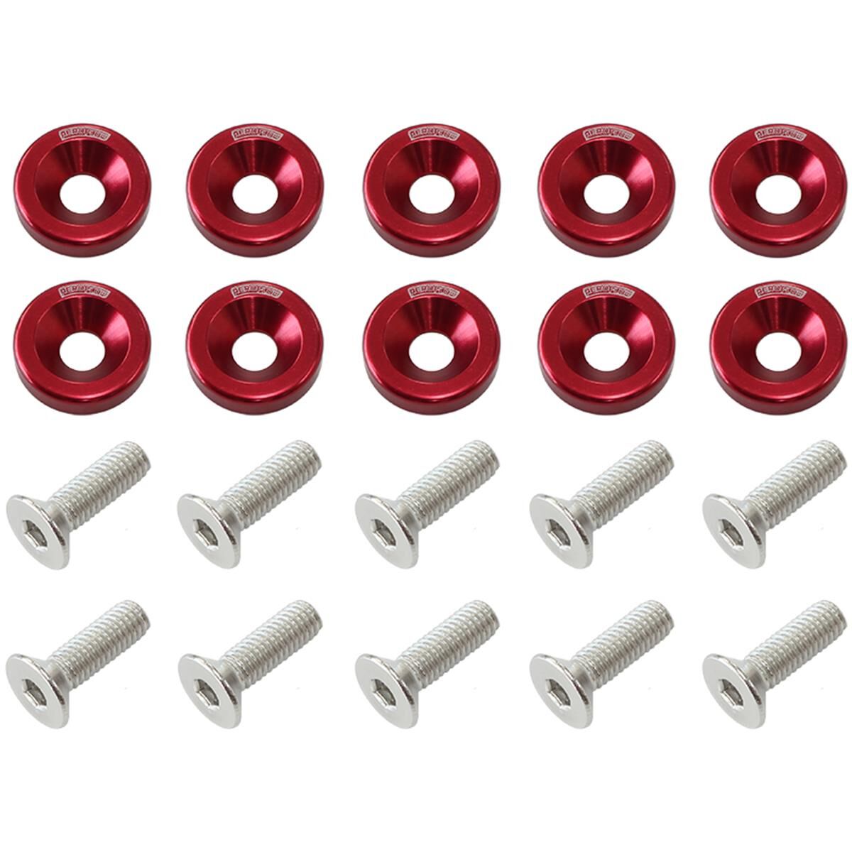 BILLET DRESS UP / FENDER BOLT 10 PACK 5/16 UNC UHL 25MM RED, , scaau_hi-res