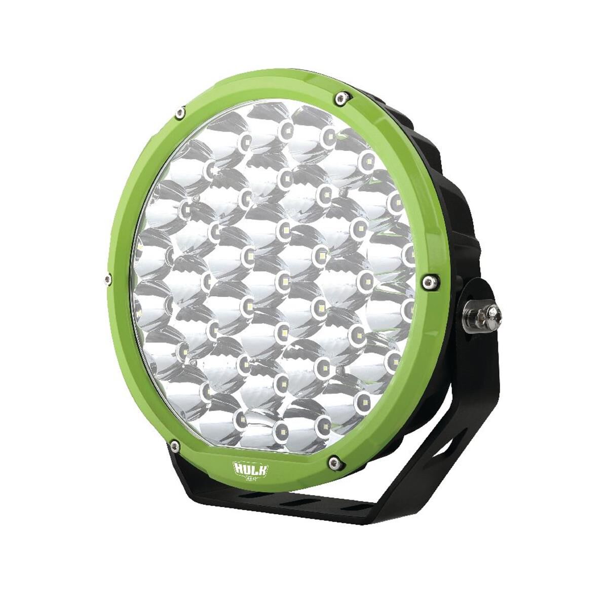 9" RND LED DRIVING LAMP DRIVNG BEAM 9-36V 160W 37 LEDs GREEN BEZEL 15,600Lms, , scaau_hi-res