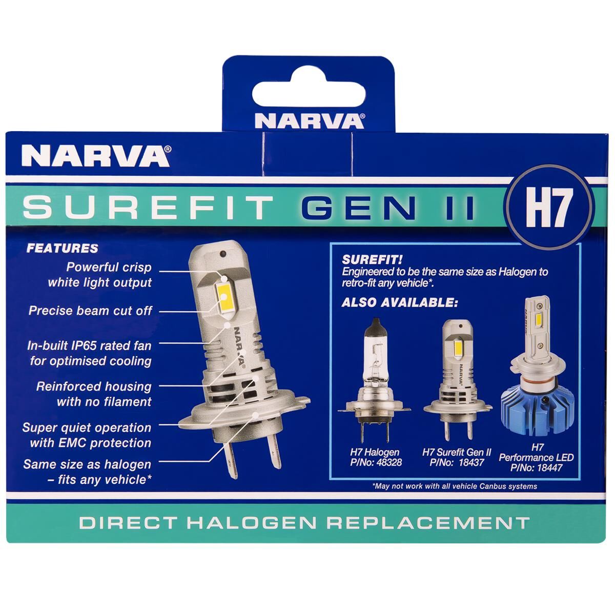 NARVA H7 SUREFIT LED GLOBES GEN II, , scaau_hi-res