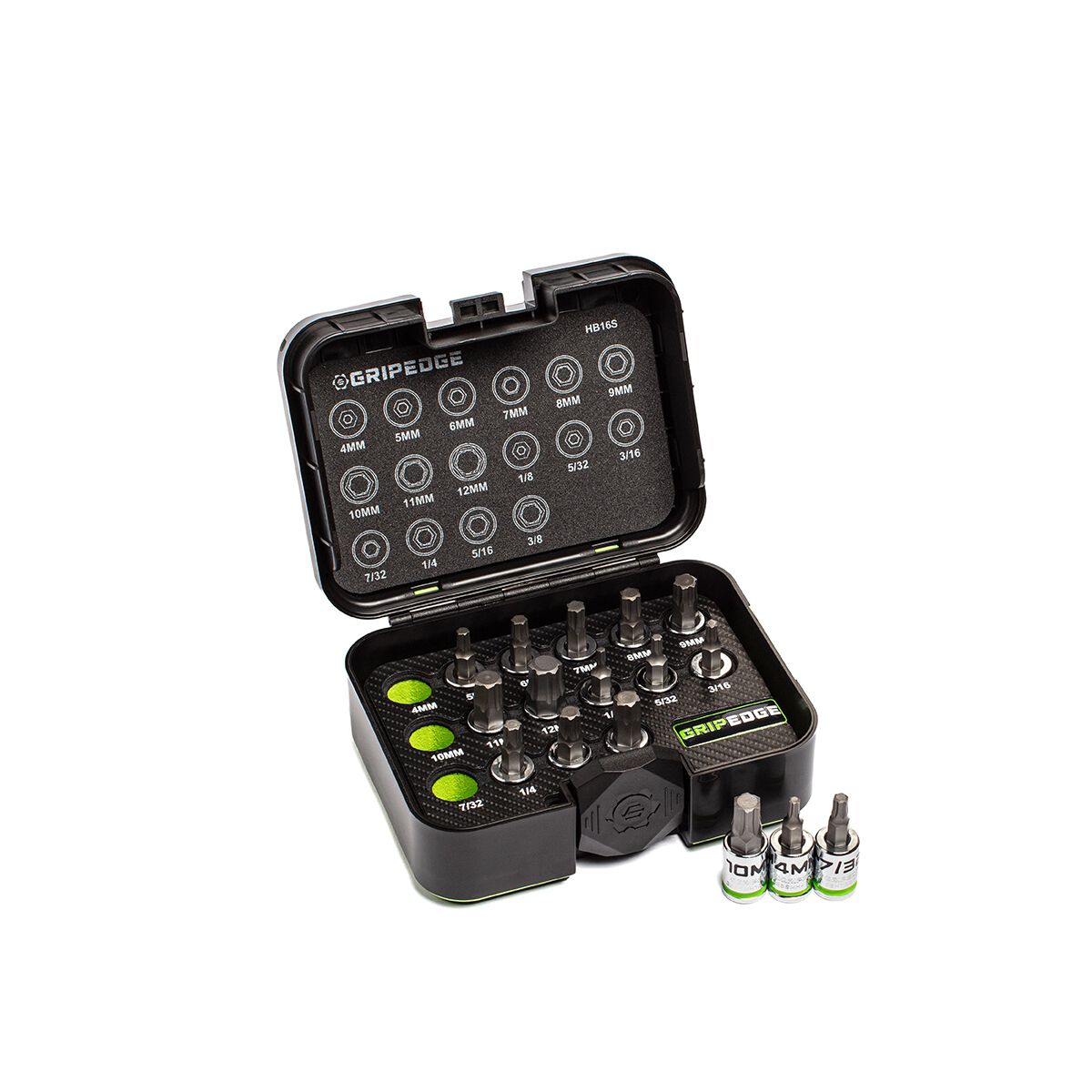 GRIPEDGE 3/8DR MET SAE HEX DR SET 16PC, , scaau_hi-res