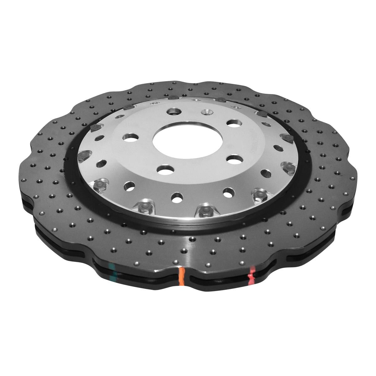 5000 FULLY ASSEMBLED 2-PIECE CLEAR ANODISED HAT CROSS DRILLED/DIMPLED  WAVE DISC KP [ AUDI R8-RS5 F ], , scaau_hi-res