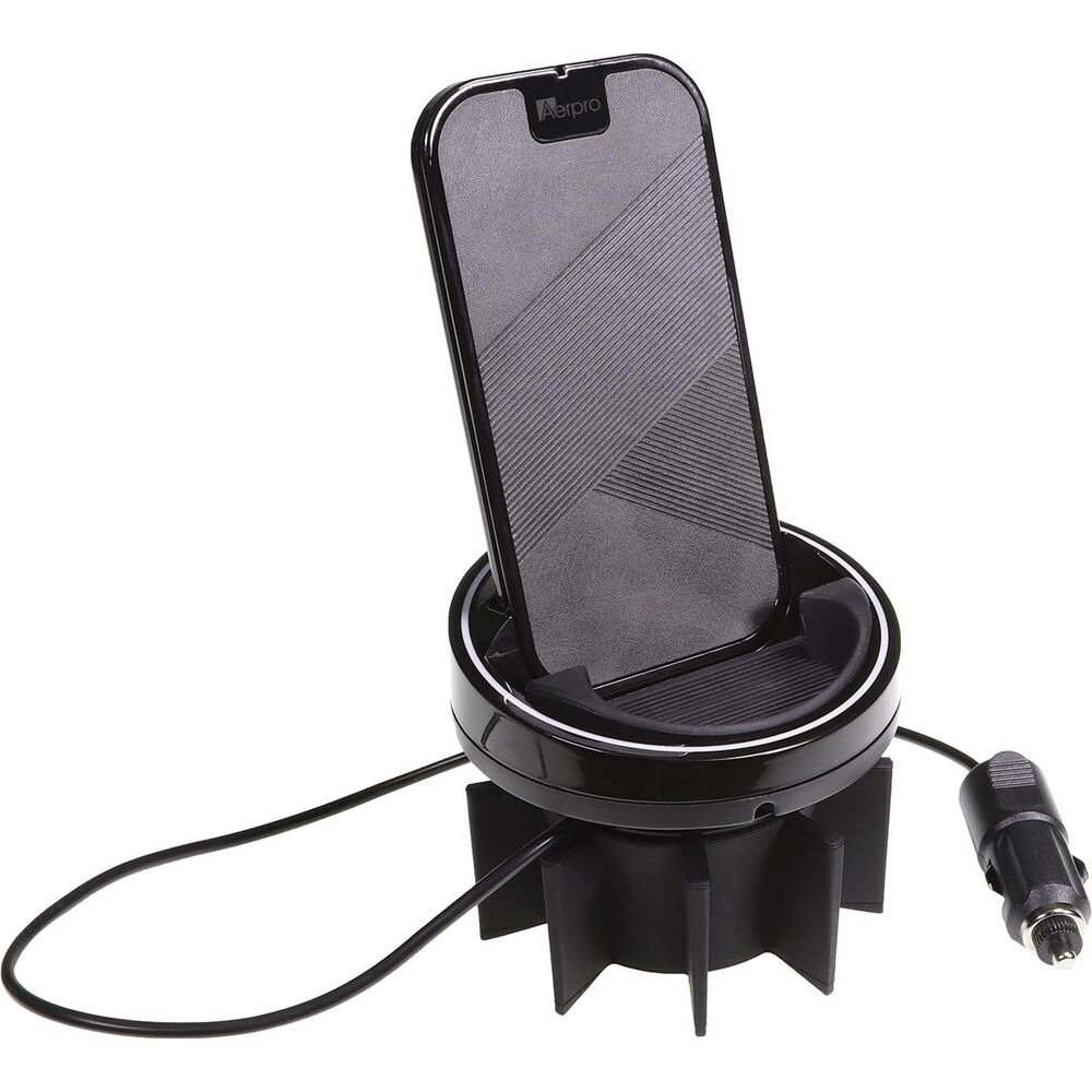 Aerpro Qi Certified 15W Wireless Charging Cup Holder Mount Smartphone
