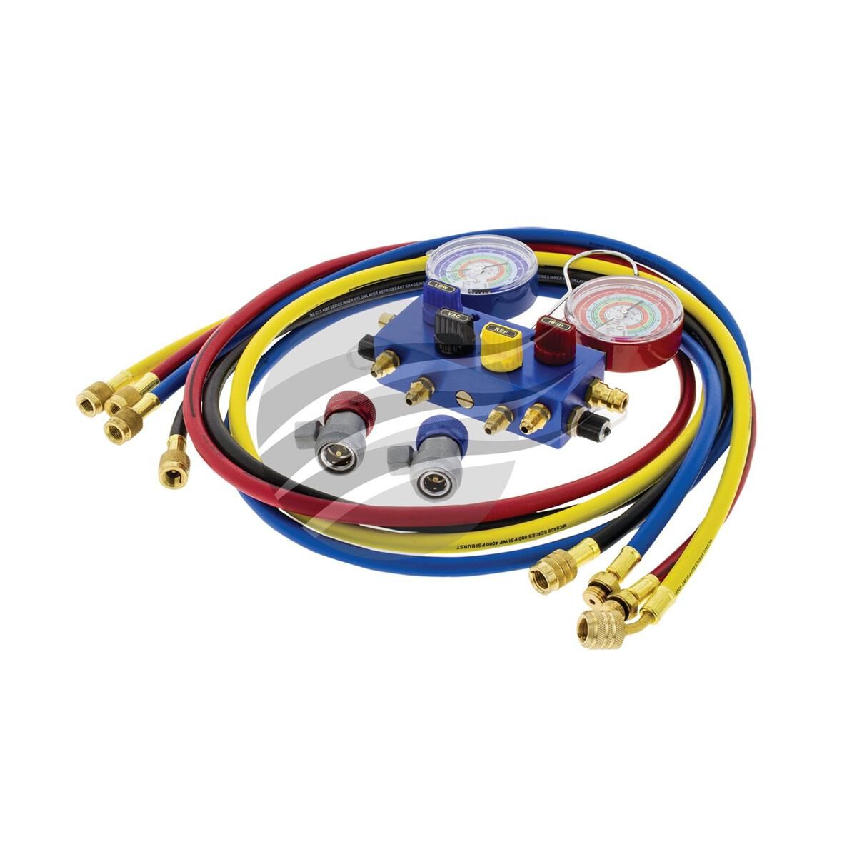 MAINFOLD SET 4 WAY SUIT R134A WITH 72'" HOSES AND COUPLERS, , scaau_hi-res