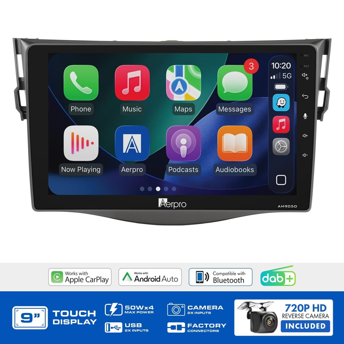 AERPRO 9" MULTIMEDIA RECEIVER HEAD UNIT KIT TO SUIT TOYOTA RAV4 (2006-2011) - NON-AMPLIFIED - AMDTO16, , scaau_hi-res