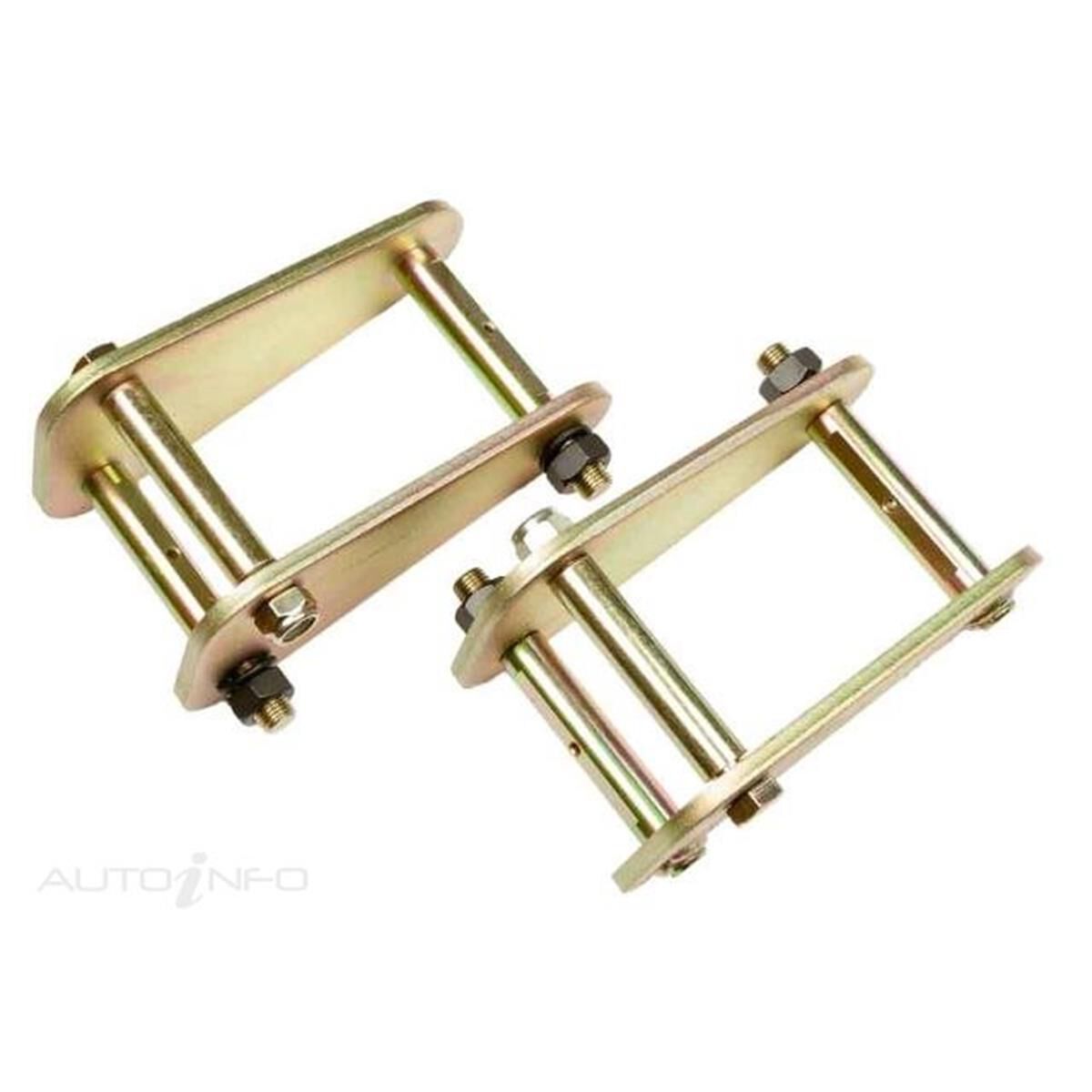 4WD - TOYOTA LANDCRUISER 60 & 75 SERIES  PLUS GQ PATROLS WITH REAR LEAFS (TRAY BACK) EXTENDED ANTI-INVERSION SHACKLES - PAIR, , scaau_hi-res