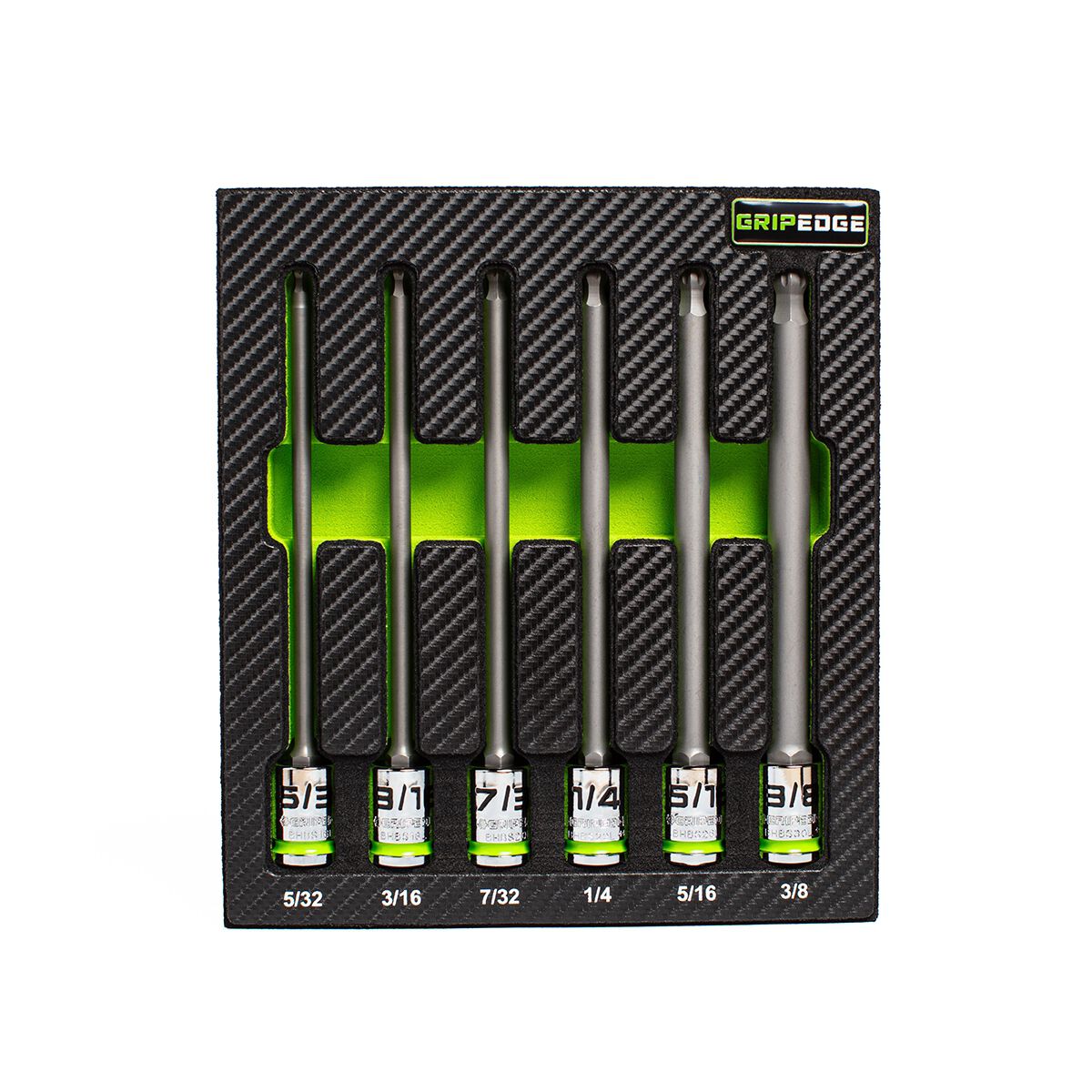 GRIPEDGE 3/8DR LONG SAE B HEX DR SET 6PC, , scaau_hi-res
