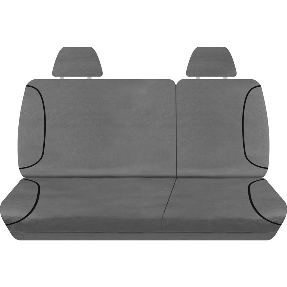 Tradies Canvas Ready Made Seat Covers Rear, Grey, Suits Navara