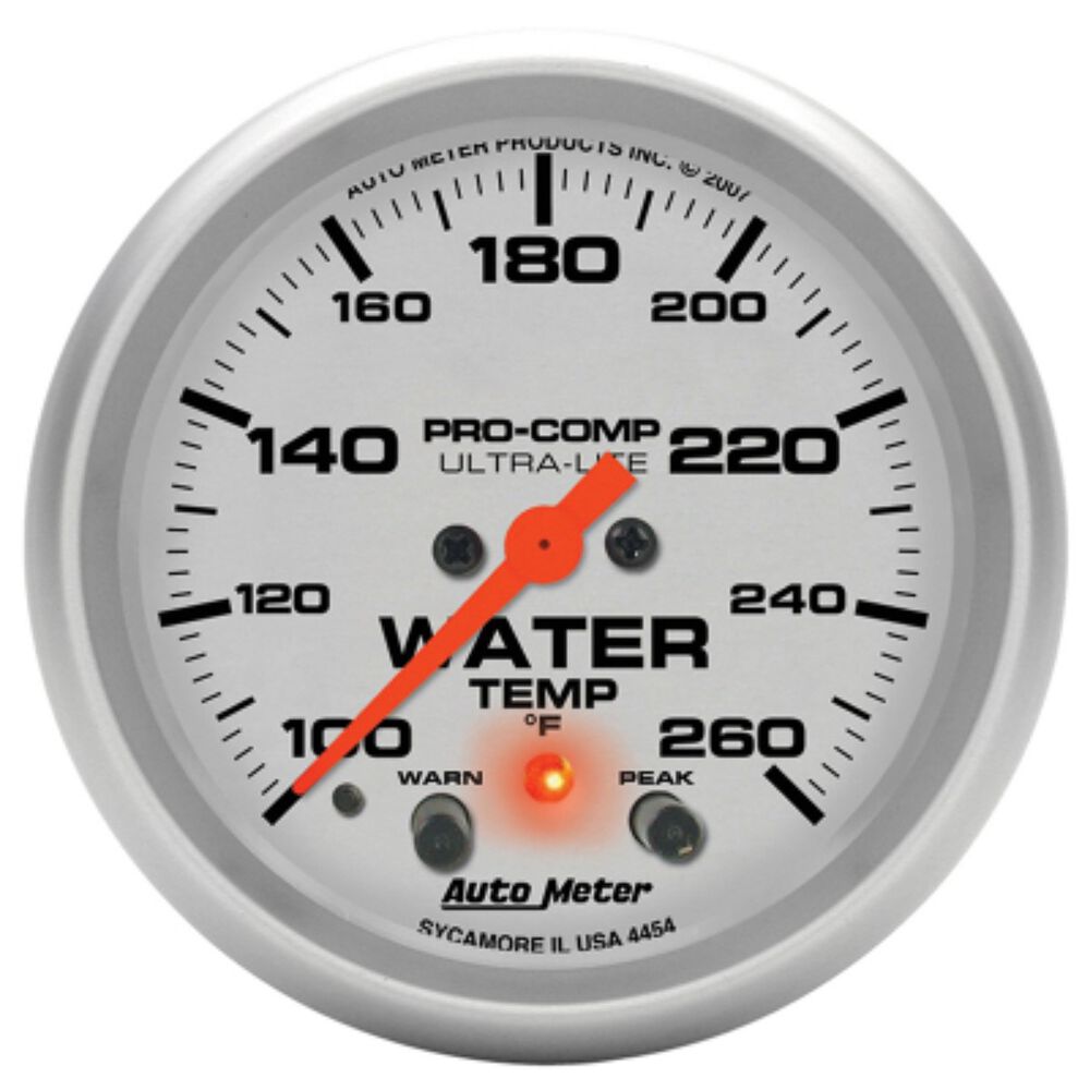 Autometer Ultra Lite Water Temperature Gauge Elect With Peak 100