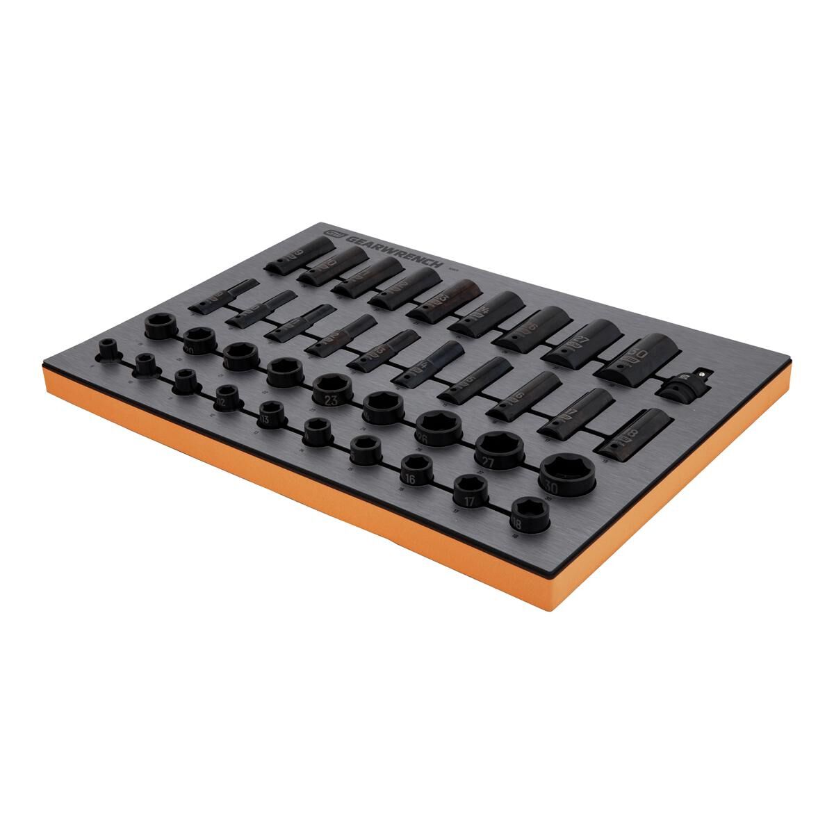 39 PIECE 1/2" DRIVE IMPACT SOCKET SET METRIC EVA TRAY SET, , scaau_hi-res