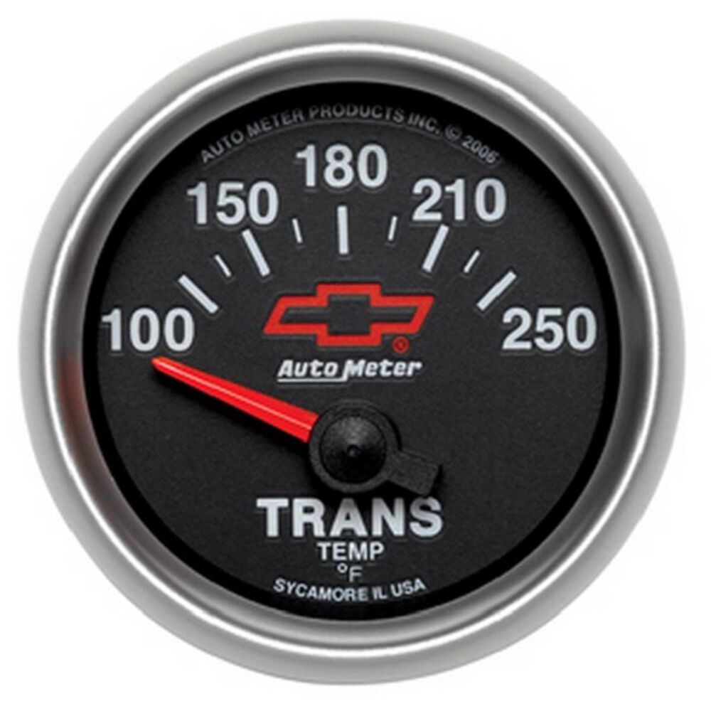 Autometer GM Chevy Bowtie Transmission Temp Gauge Black Face 100