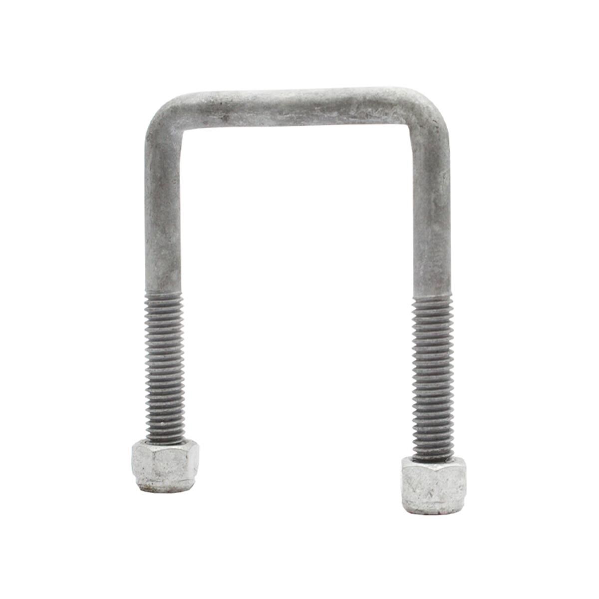 Sunrise U-Bolts with Nyloc Nut 1/2" Galvanised - 75mm Square, 110mm, , scaau_hi-res