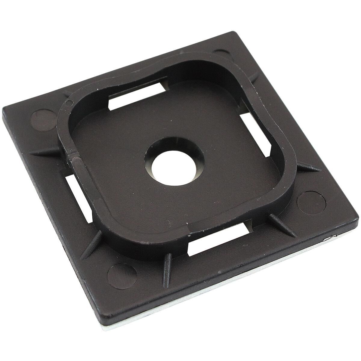 CABLE TIE MOUNTS 40MM X 40MM NYLON 3M PAD MOUNT BLACK, , scaau_hi-res