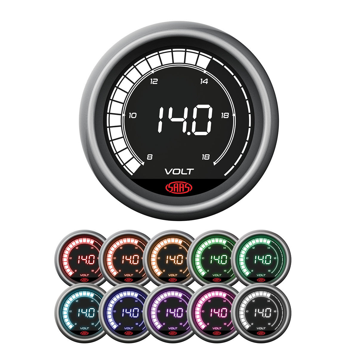 VOLT GAUGE 8V-18V 52MM DIGITAL SERIES, , scaau_hi-res