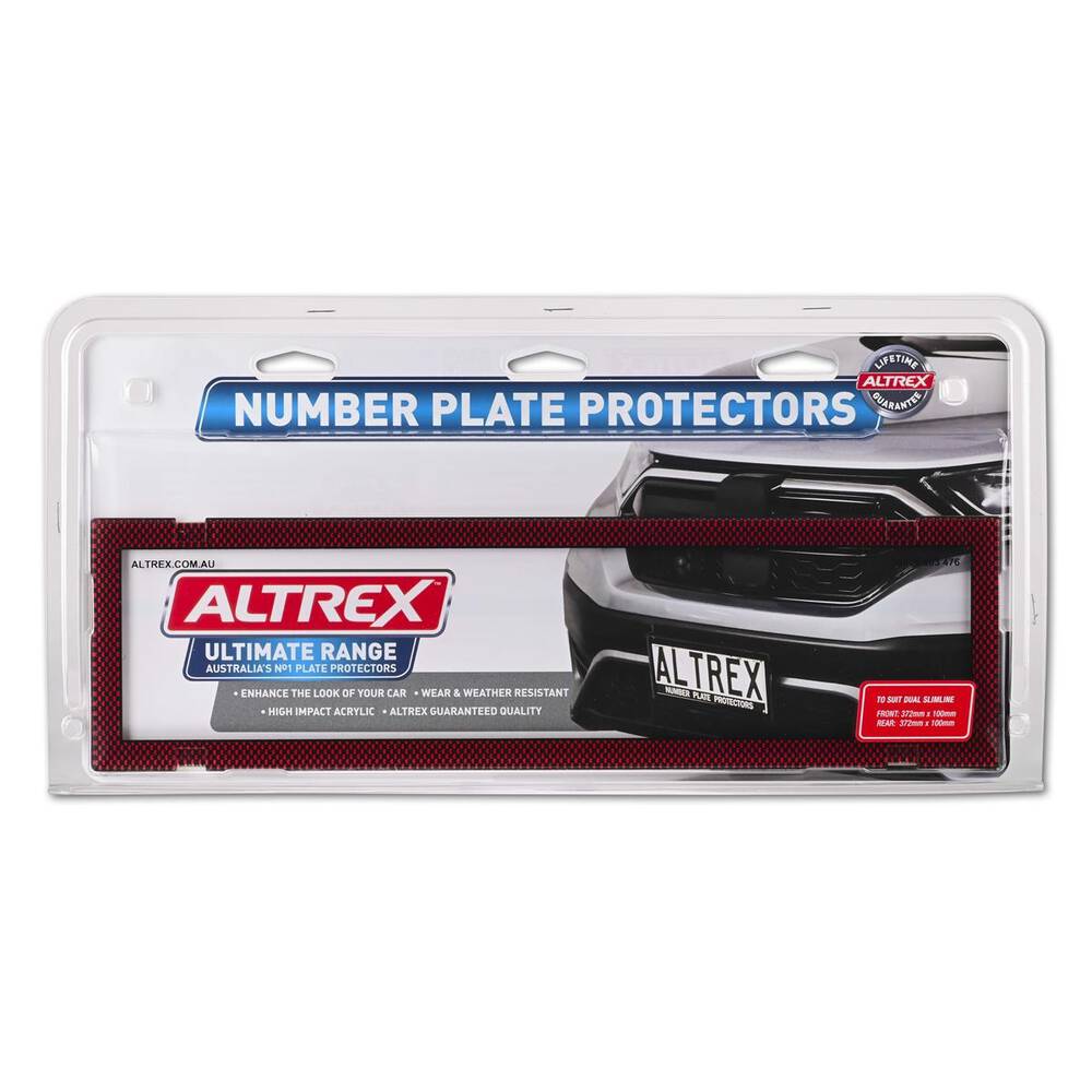 Altrex Auto Altrex Sports Edition Slimline VIC Number Plate Protectors - Red ...