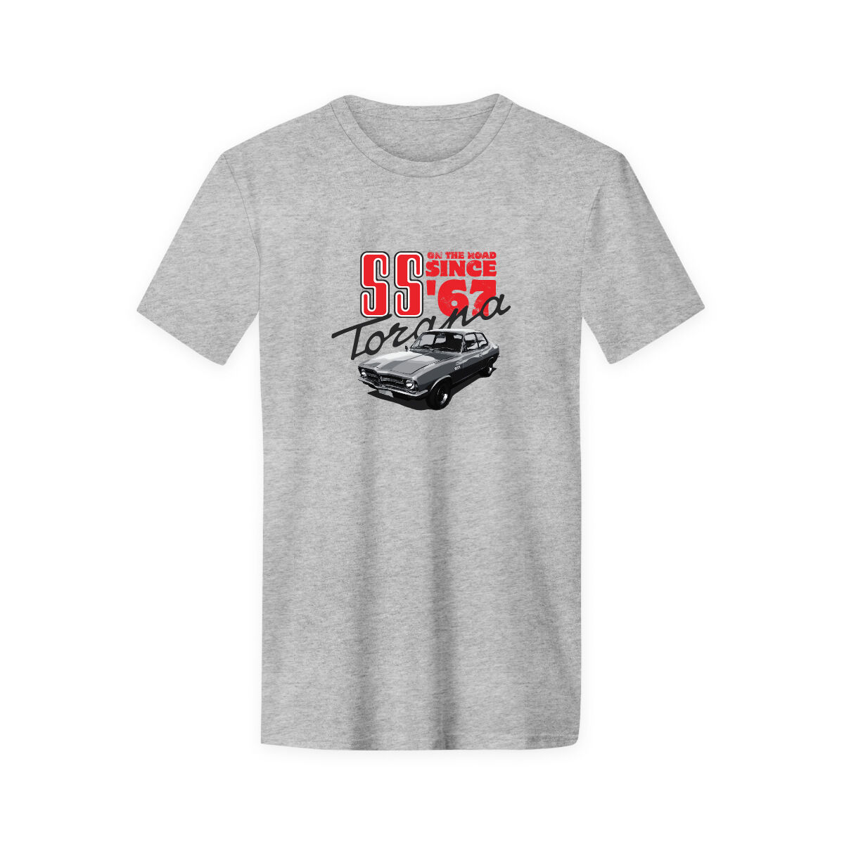 ADULT COTTON T-SHIRT-GREY MARLE [SS ON THE ROAD SINCE'67] [M], , scaau_hi-res