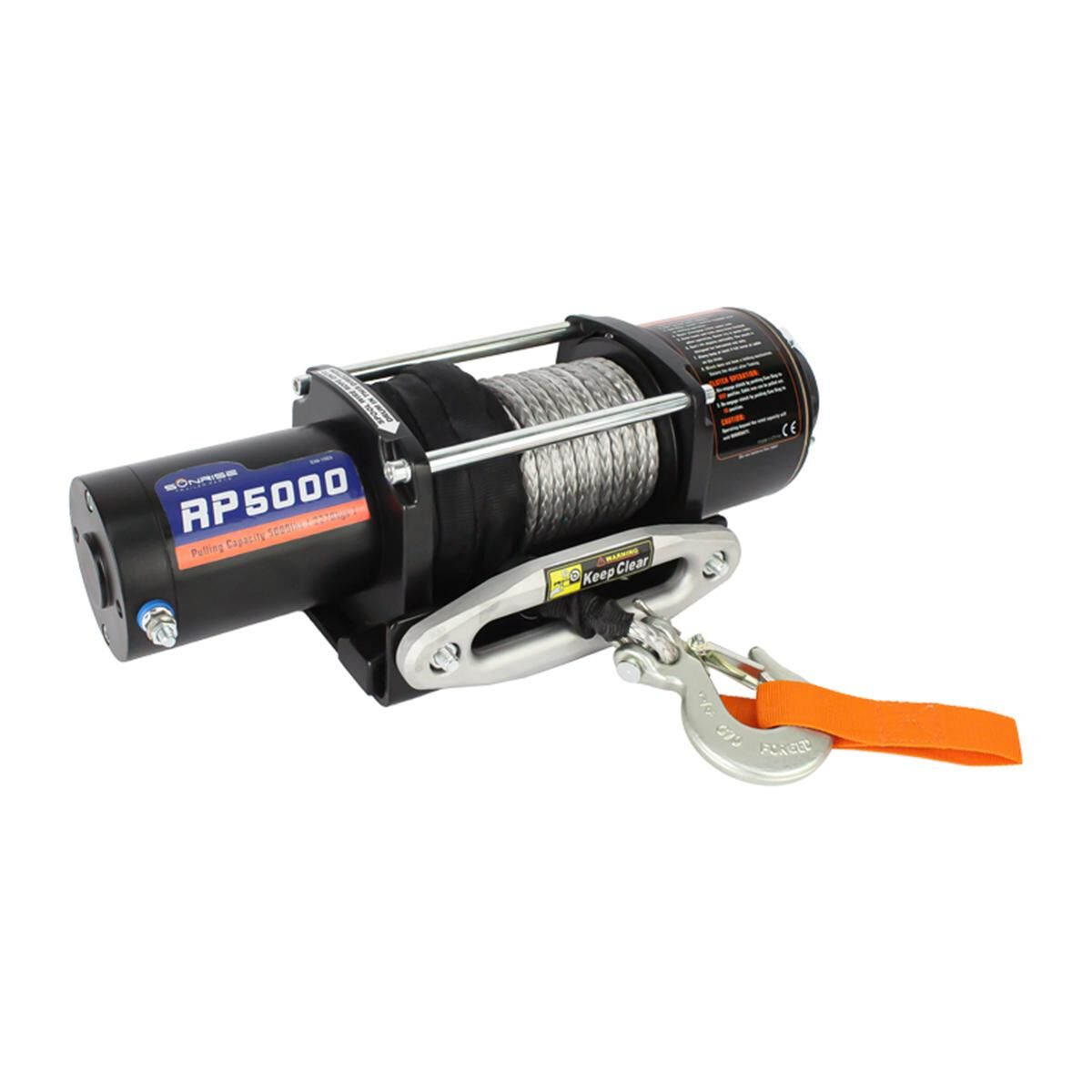 Sunrise Electric Winch 5000lbs (2268kg) 12V 136:1 Gear Ratio Synthetic Rope, , scaau_hi-res