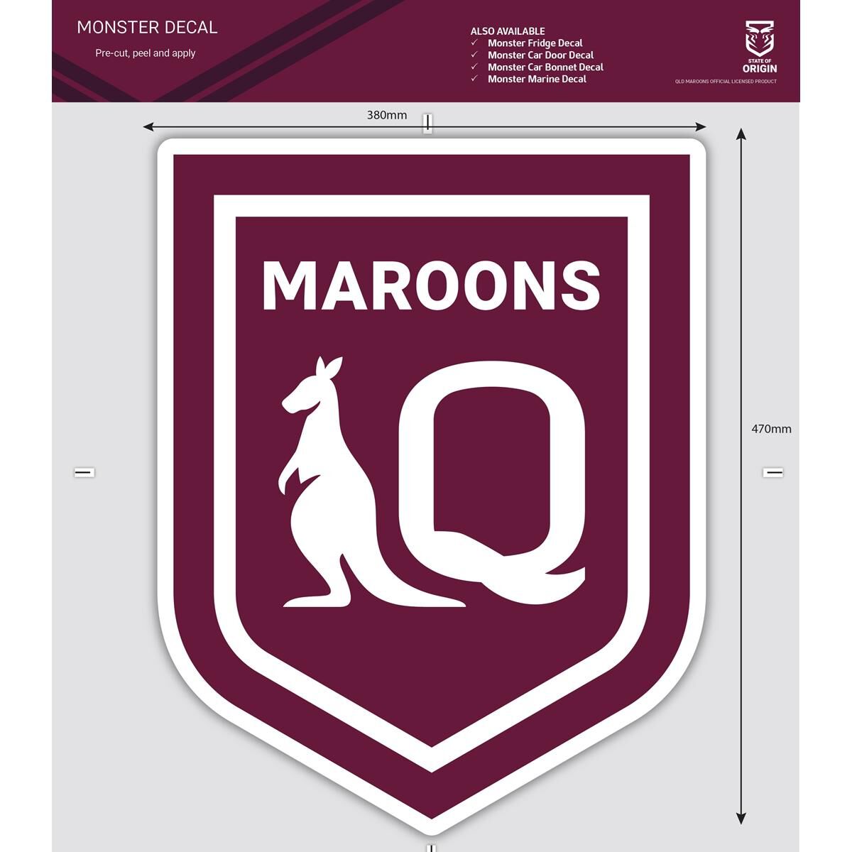 STATE OF ORIGIN: QLD ITAG MONSTER DECAL, , scaau_hi-res