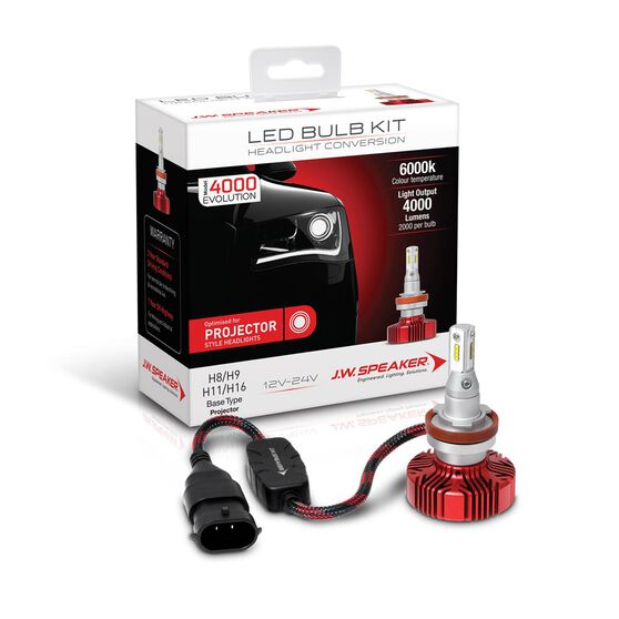 LED H11/9/8/16 Headlight Kit 12-24V 6000K Projector, , scaau_hi-res