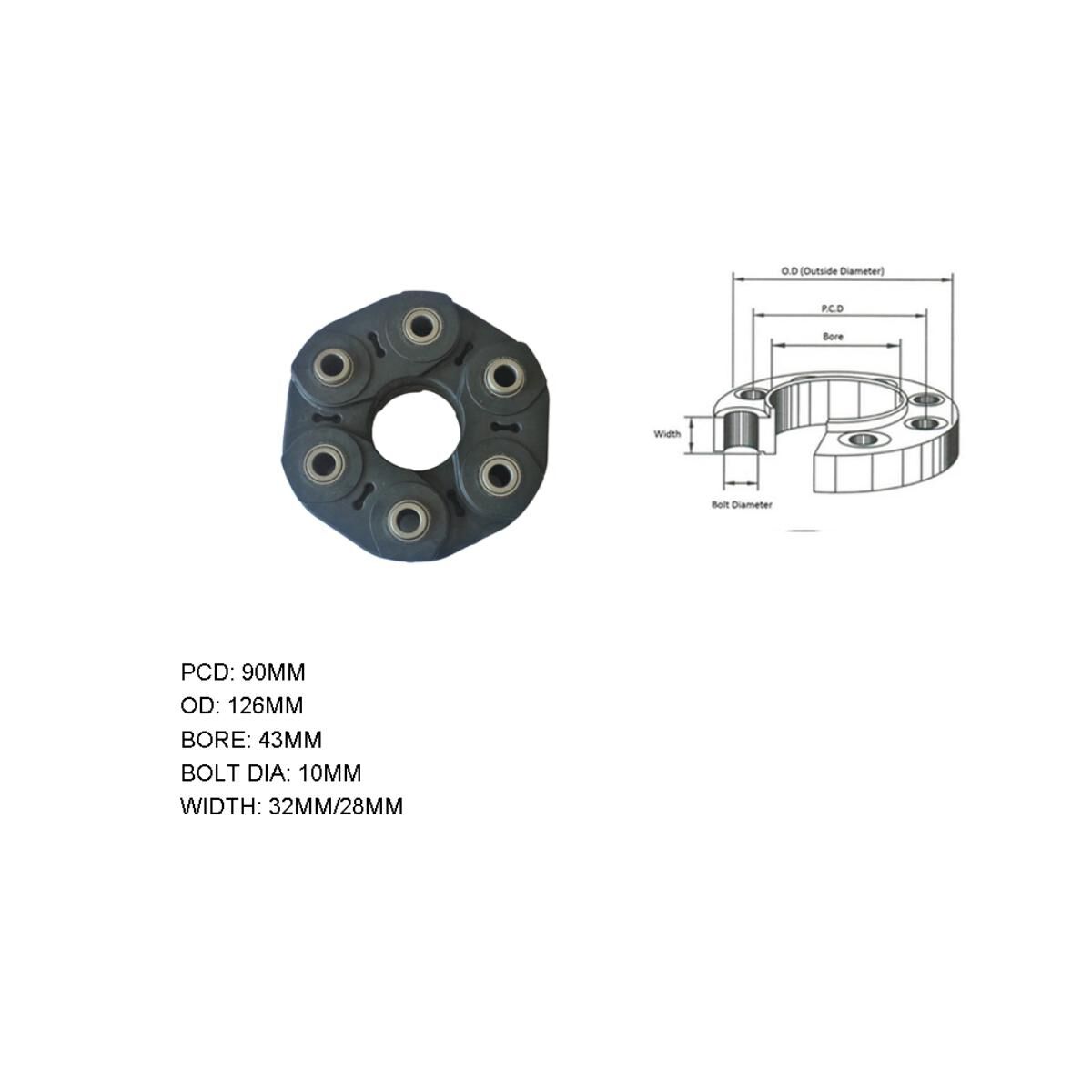 SPORTAGE (KM/SL/QL) (PCD:90MM) 8/04-8/21 TAIL SHAFT COUPLING, , scaau_hi-res