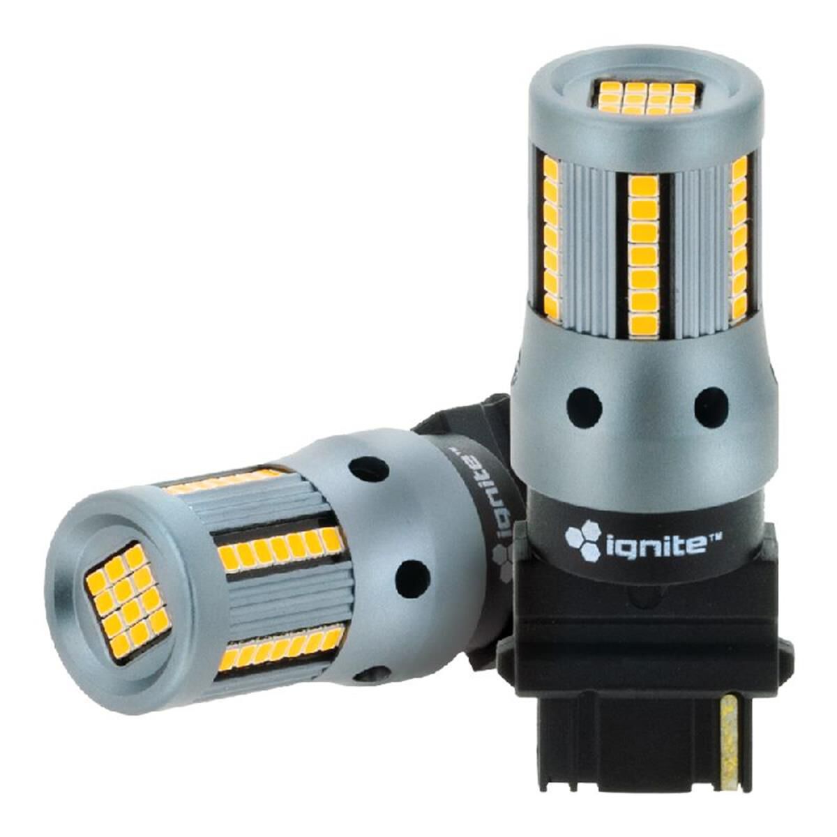 PKT 2 LED SIGNALLING GLOBE12v 3156 BASE CANBUS AMBER1500 LUMENS, , scaau_hi-res