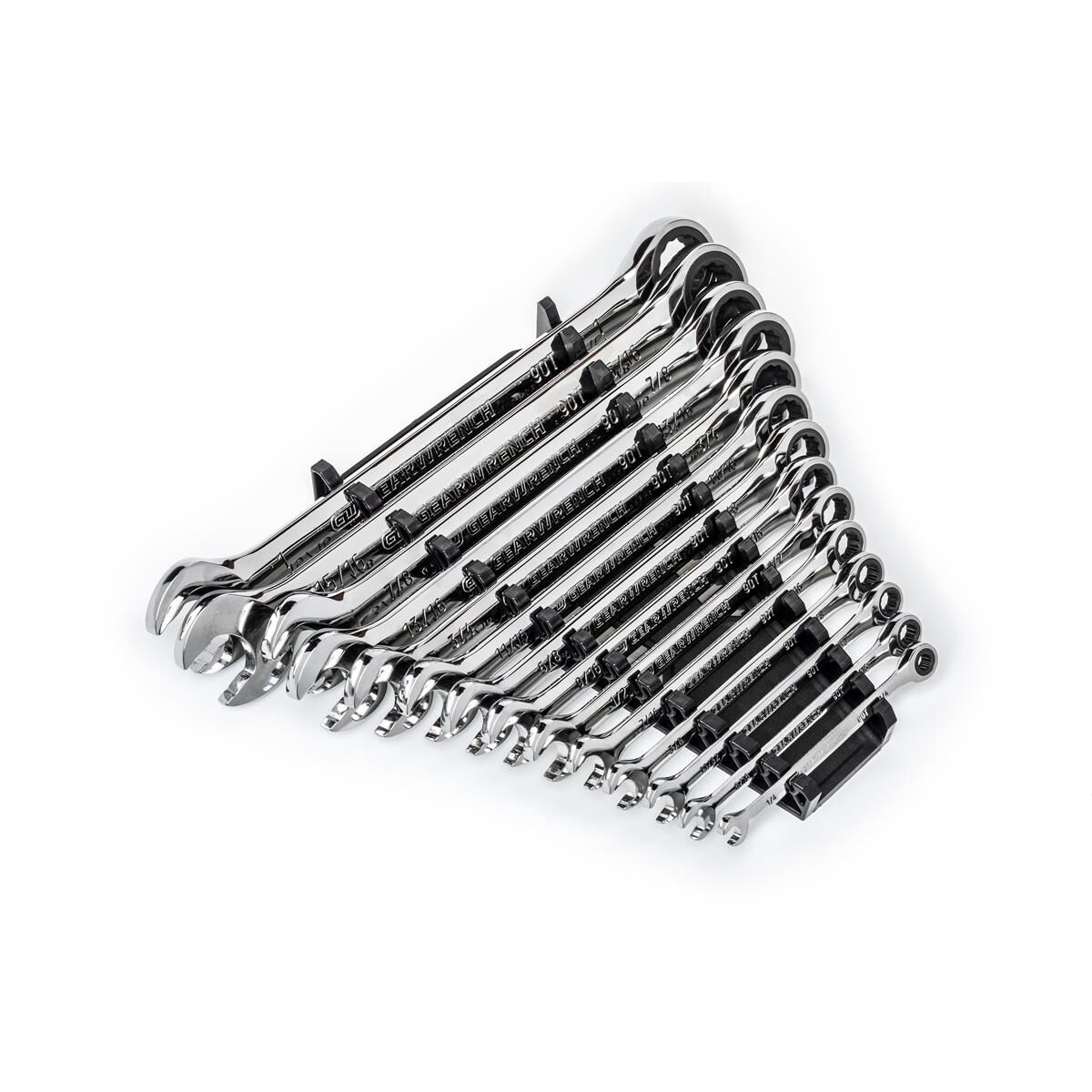 14 PIECE 90-TOOTH 12 POINT SAE COMBINATION RATCHETING WRENCH SET, , scaau_hi-res