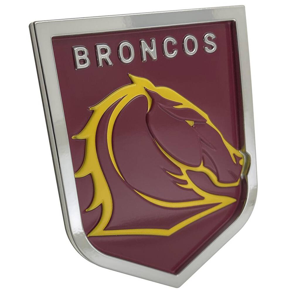 Sw Sh Emblems Fan Emblems NRL Broncos 3D Chrome Car Badge - 11122-001A | Supercheap Auto